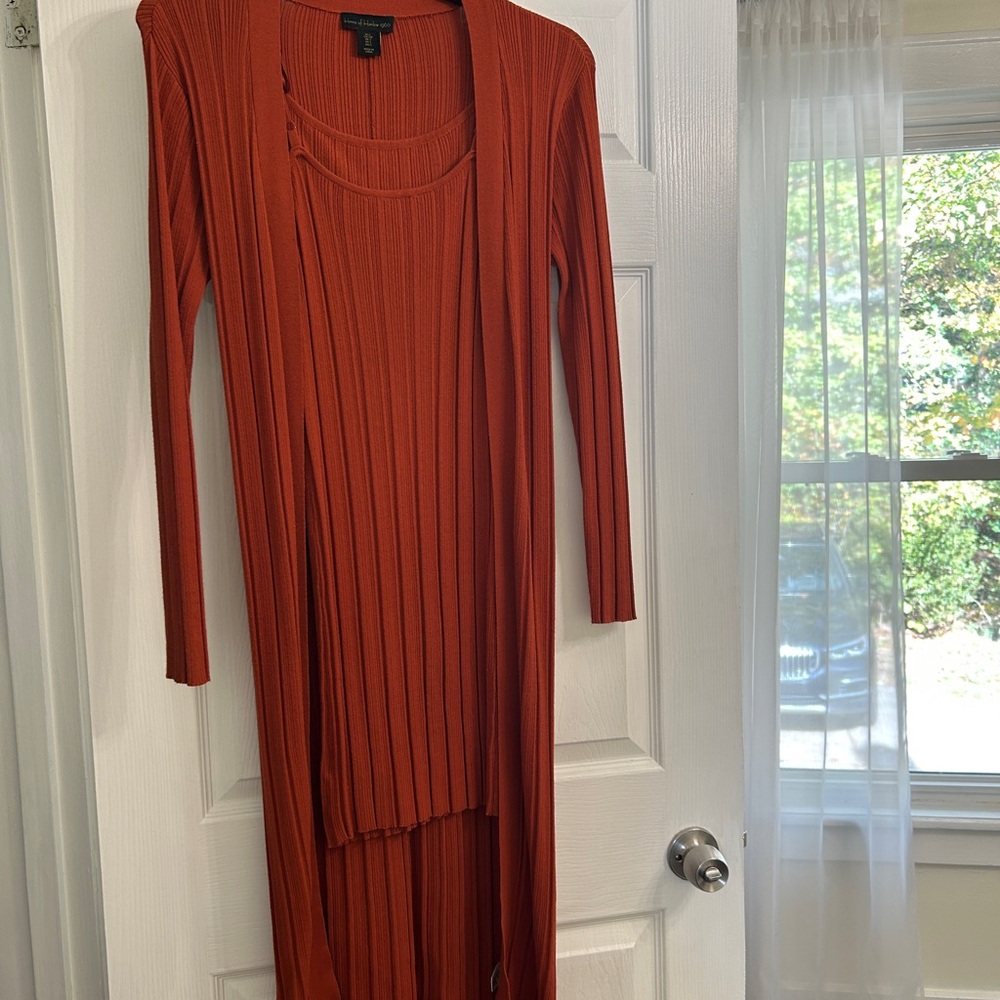 Burnt orange 2 layer dress